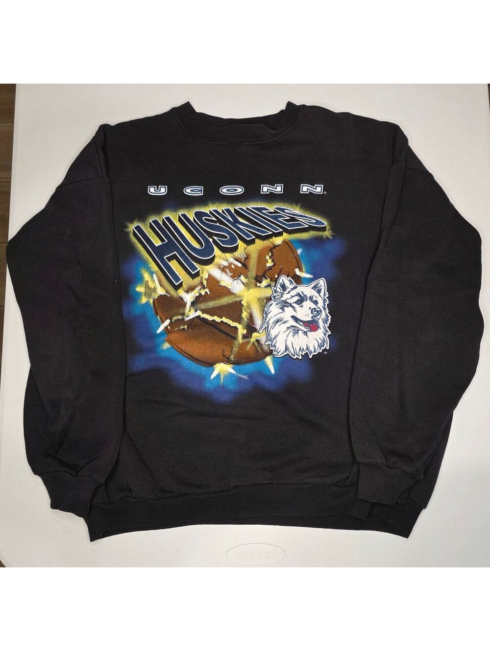 90s NCAA UConn Huskies Basketball Explosion Crewneck